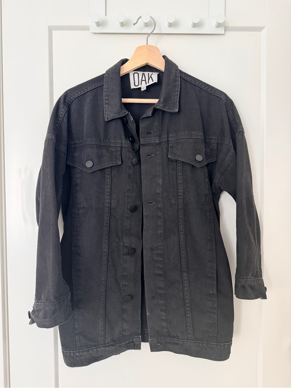 OAK Black Oversized Denim Jacket - Women's XS